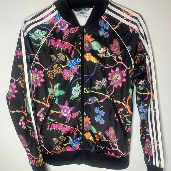 ADIDAS Track Jacket “ Poisonous Garden"
Black Floral Print Size- XS - Picture 5 of 8